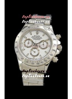 Rolex Daytona Cosmograph Swiss Replica Steel Watch in White Dial
