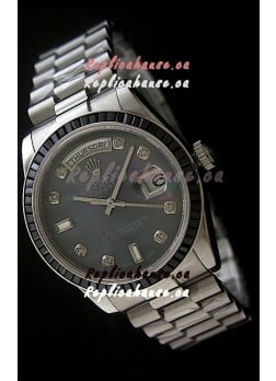 Rolex Day Date 2008 Japanese Replica Watch in Mop Black Dial