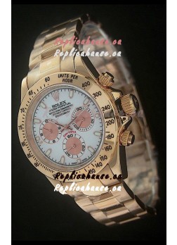 Rolex Daytona Japanese Replica Gold Watch in Rose Gold Subdials