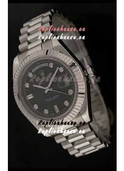 Rolex Oyster Perpetual Day Date Swiss Replica Watch in Black Dial