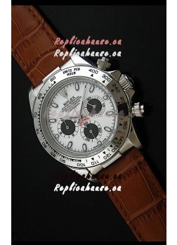 Rolex Daytona Japanese Replica Steel Watch in Black Subdials
