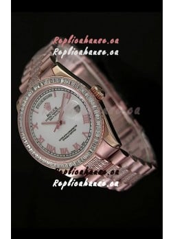 Rolex Oyster Perpetual Day Date Japanese Rose Gold Automatic Watch in Roman Markers