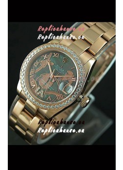 Rolex Oyster Perpetual Date Just Lady Swiss Rose Gold Watch