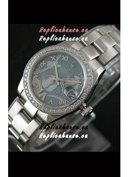 Rolex Oyster Perpetual Date Just Lady Swiss Diamond Watch