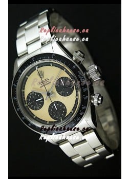 Rolex Cosmograph Daytona Swiss Replica Chronograph Watch in Cream Color Dial - 1:1 Mirror Replica