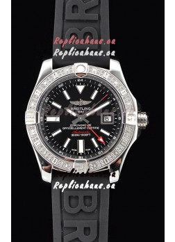 Breitling Avenger II Steel GMT Swiss Watch 1:1 Ultimate Edition - Black Dial