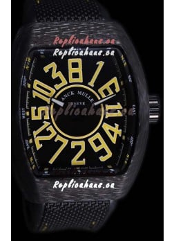 Franck Muller Vanguard Carbon Casing Black Indexes Swiss Watch