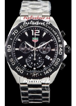 Tag Heuer Formula 1 Chronograph Swiss Quartz Replica Watch Black Dial 