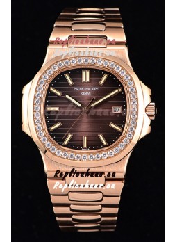 Patek Philippe Nautilus 5711/1R 1:1 Mirror Watch Rounded Diamonds Bezel