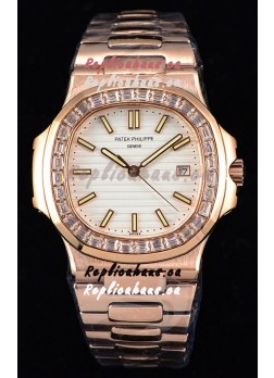 Patek Philippe Nautilus 5711/1R 1:1 Mirror Watch - Baguette Diamonds Bezel