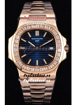 Patek Philippe Nautilus 5711/1R 1:1 Mirror Watch - Baguette Diamonds Bezel