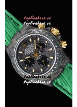 Rolex Daytona DiW Forged Cabon Casing 1:1 Mirror Replica with Green Nylon Strap 