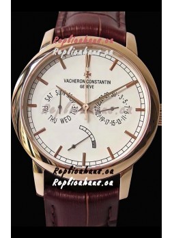 Vacheron Constantin Traditionnelle Day Date Pink Gold Swiss Replica Watch 