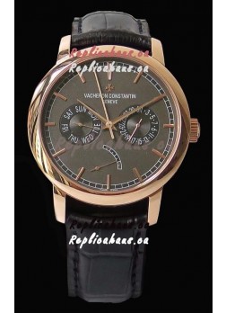 Vacheron Constantin Traditionnelle Day Date Pink Gold Swiss Replica Watch 
