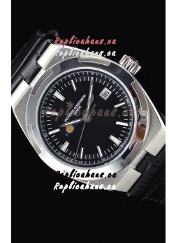 Vacheron Constantin Overseas MoonPhase Stainless Steel Swiss Watch in Black Dial