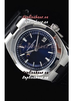 Vacheron Constantin Overseas MoonPhase Stainless Steel Swiss Watch in Blue Dial