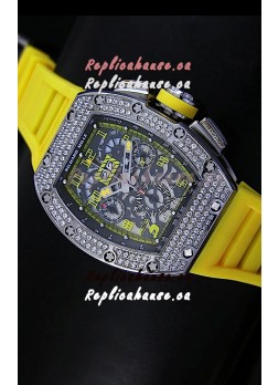 Richard Mille Filippe Massa Edition Titanium Swiss Replica Watch in Yellow Strap