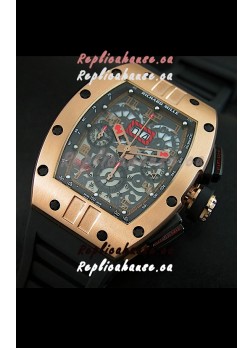 Richard Mille RM011 Filipe Massa Pink Gold on Titanium Casing Swiss Replica Watch