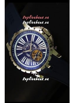 Roger Dubuis Excalibur Tourbillon Watch Japanese Movement - Blue Dial