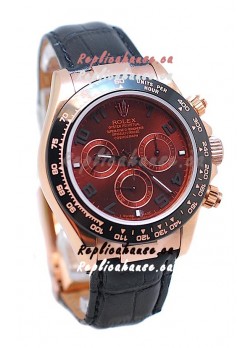 Rolex Daytona Chronograph MonoBloc Cerachrom Bezel Swiss Replica Rose Gold Plated Watch