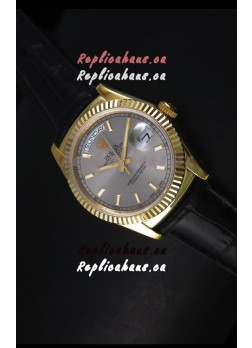 Rolex Day Date 36MM Yellow Gold Swiss Replica Watch - Grey Dial