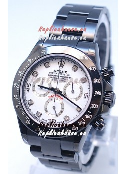 Rolex Cosmograph Project X Editions Black Out Daytona Swiss Replica Watch in Diamond Markers
