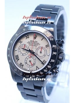 Rolex Daytona Cosmograph Project X Design Black Out Edition Series II Swiss Watch in Pink Pearl Dial 