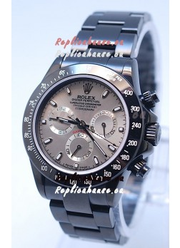 Rolex Daytona Cosmograph Project X Design Black Out Edition Series II Swiss Watch in Grey Opaline Dial 
