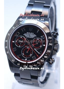Rolex Cosmograph Project X Editions Black Out Daytona Swiss Replica Watch in Black Dial