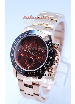 Rolex Daytona Chronograph MonoBloc Cerachrom Bezel Swiss Replica Watch in Brown Dial