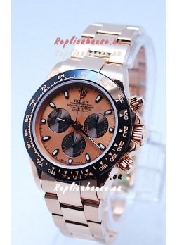 Rolex Daytona Chronograph MonoBloc Cerachrom Bezel Swiss Replica Watch in Rose Gold Plated